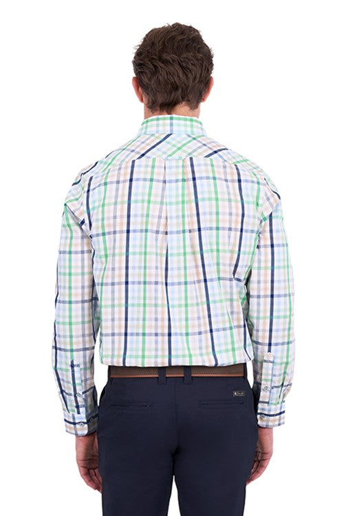 T6S1115029 Mens Louie 2Pkt SLong Sleeve Shirt | Greem/Muti
