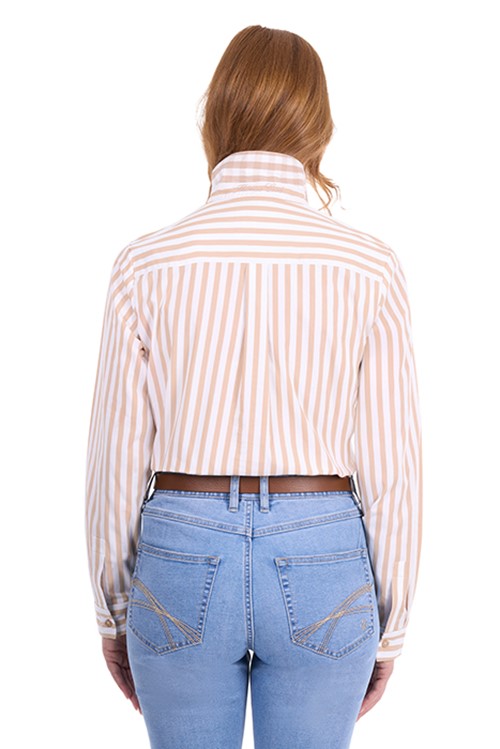 T6S2130067 Ladies Ellie Long Sleeve Shirt | Tan