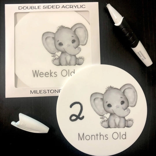 A14005 Reusable Week & Months Milestone Disc - Elephant