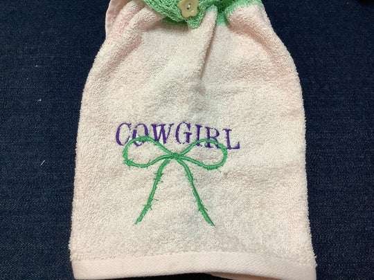 1432045 HVC Crochet Topped  Tea & Hand Towel Range