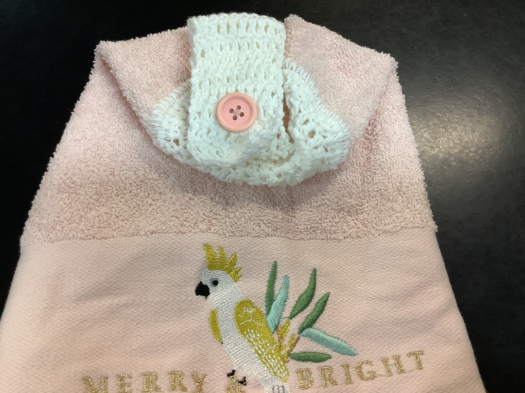 1431601  Christmas Crocheted Hand  Towel Topper