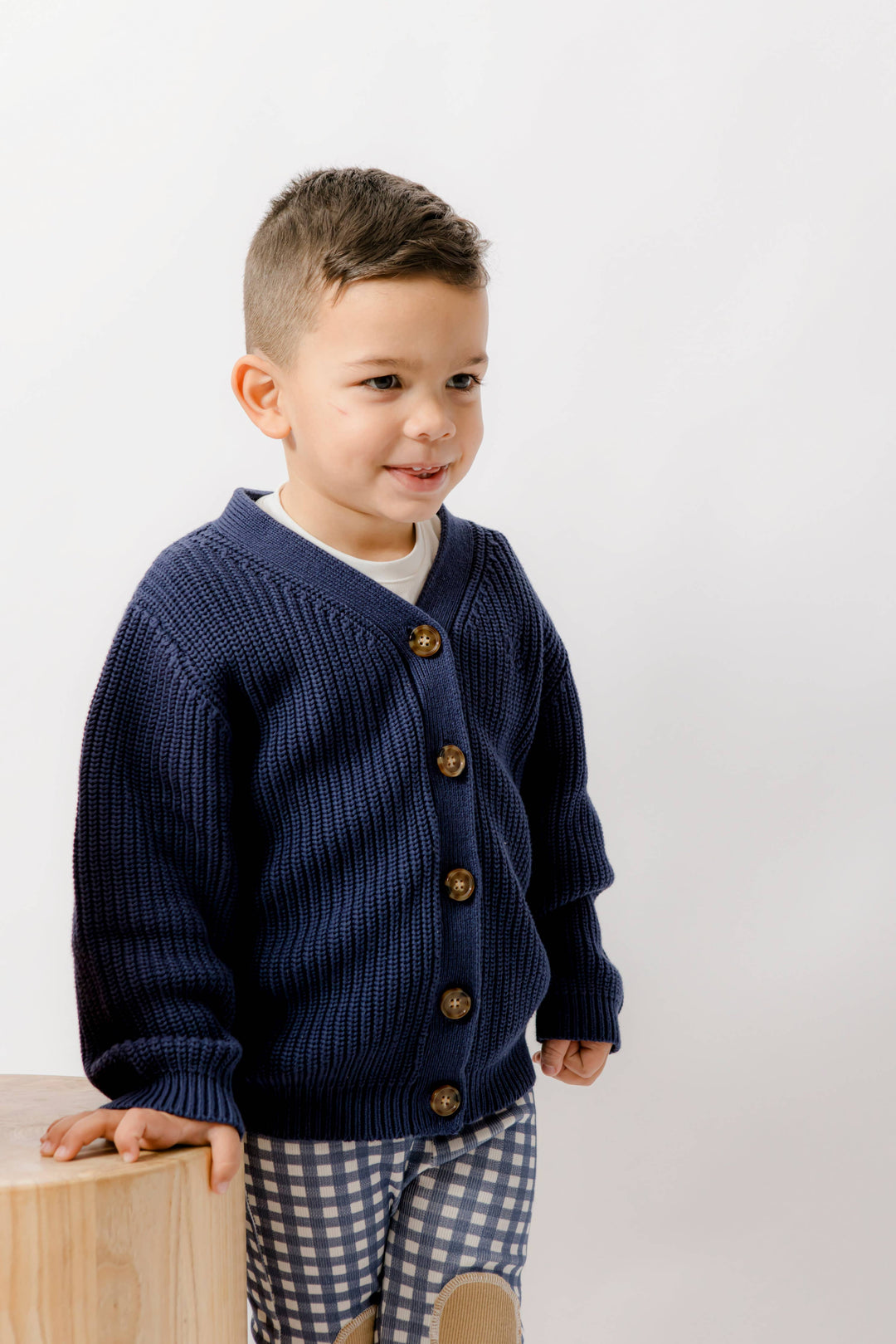 Chunky Knit Cardigan | Navy