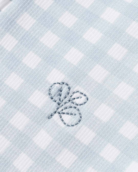 Growsuit Light Blue Gingham Rib: 0 (6-12m)