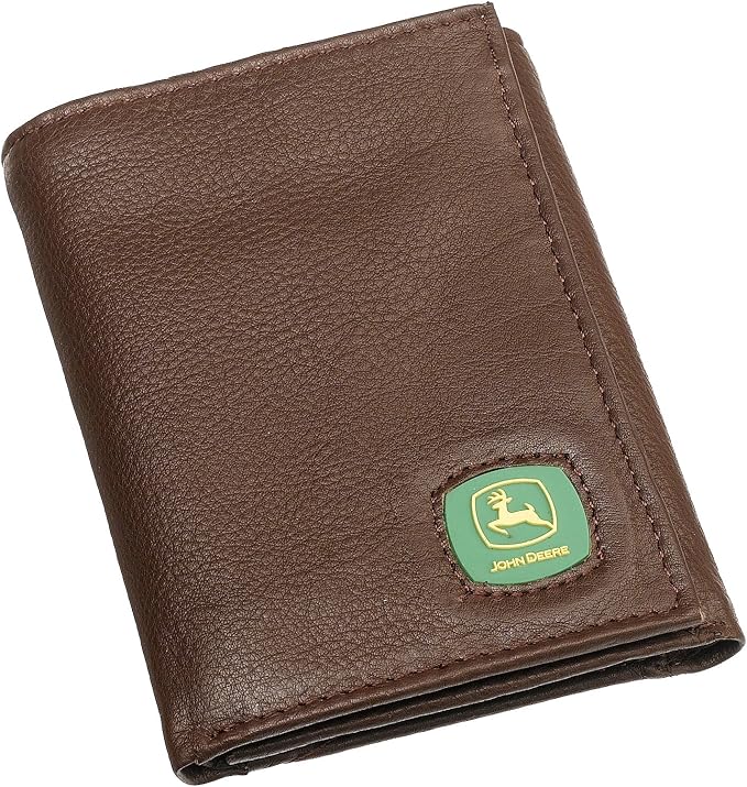 4012000 John Deere Pebble Grain Leather Tri-Fold Wallet