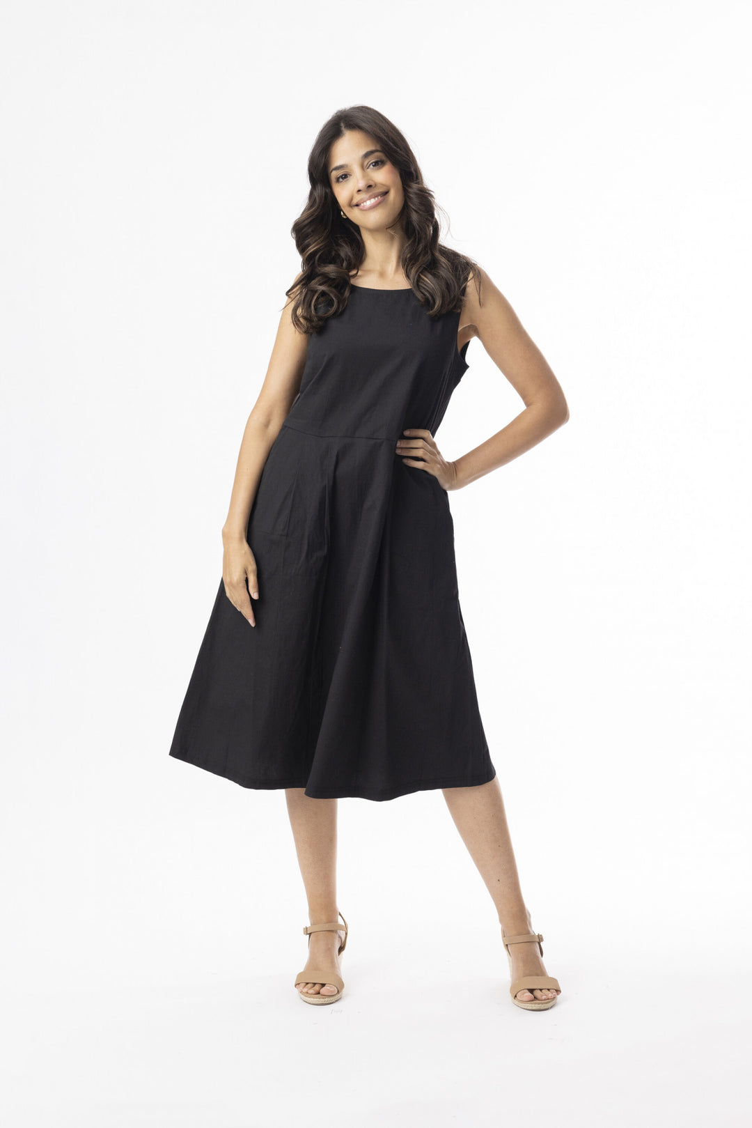 51911 Bangalene Dress Sleeveless pleated | Black
