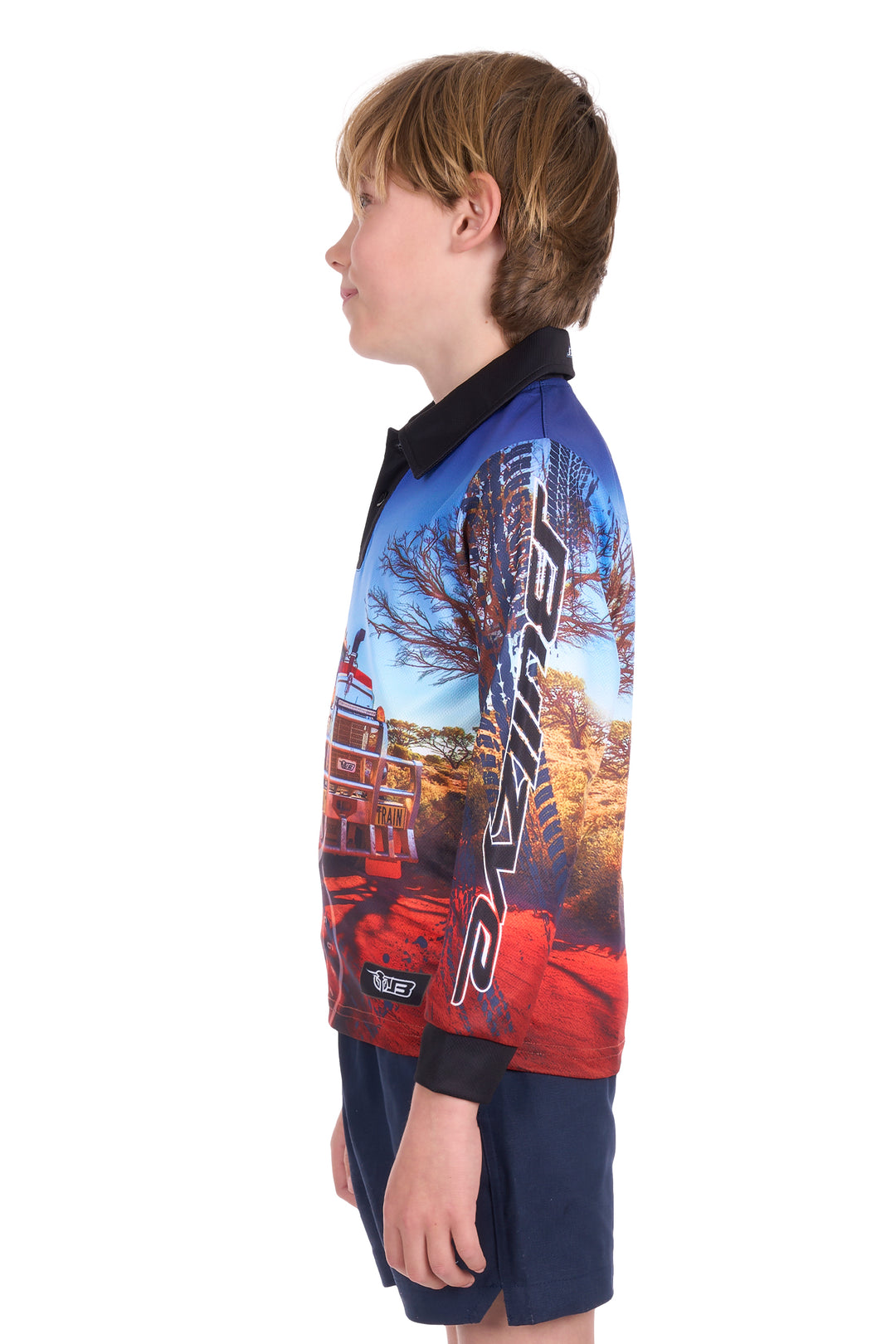 B5S3568493 Boys Road Train LS Tee | Multi