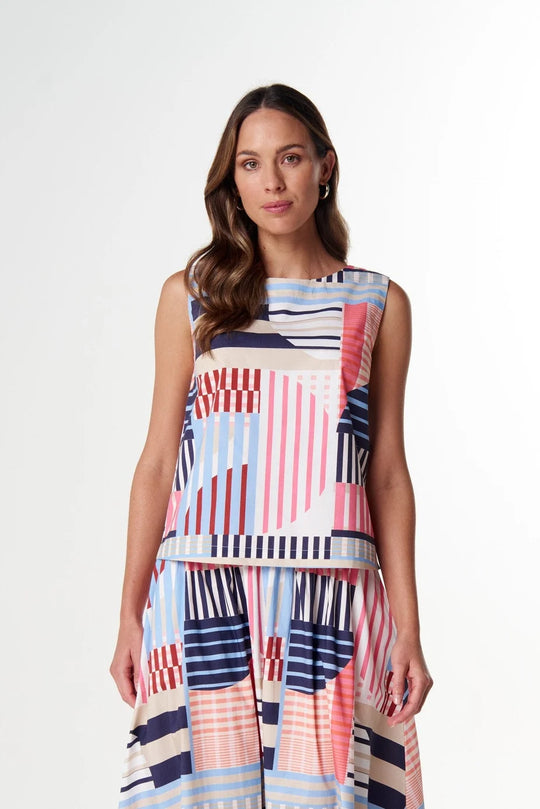 C1450-256-S26 cloth+paper+scissors S26-C1450  Shell Top - Gypsy Print