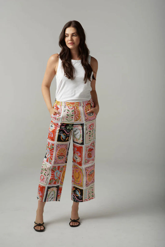 C1565227S25 Cloth + Paper + Scissors Rodeo Print Cropped Pant