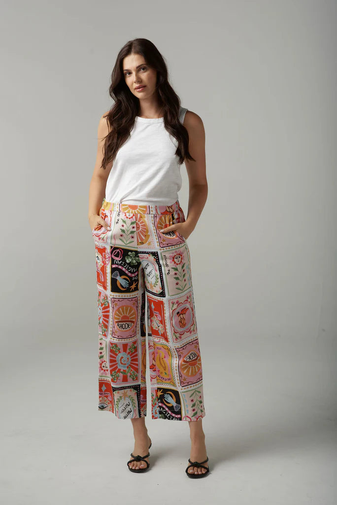 C1565227S25 Cloth + Paper + Scissors Rodeo Print Cropped Pant