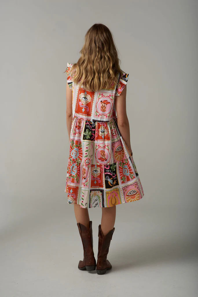 C1636227S25 Cloth + Paper + Scissors Rodeo Print Mini Sundress