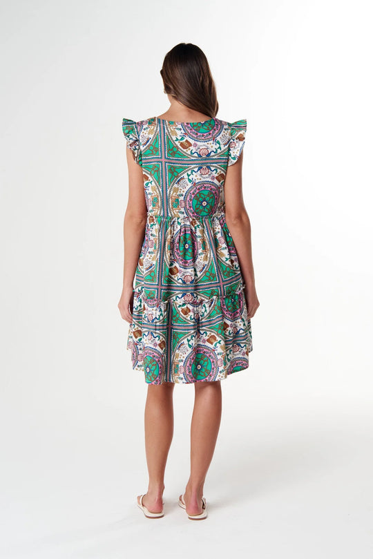C1636-257-S26 Chill Mini Cotton Sundress |  Smooth Sailing Print