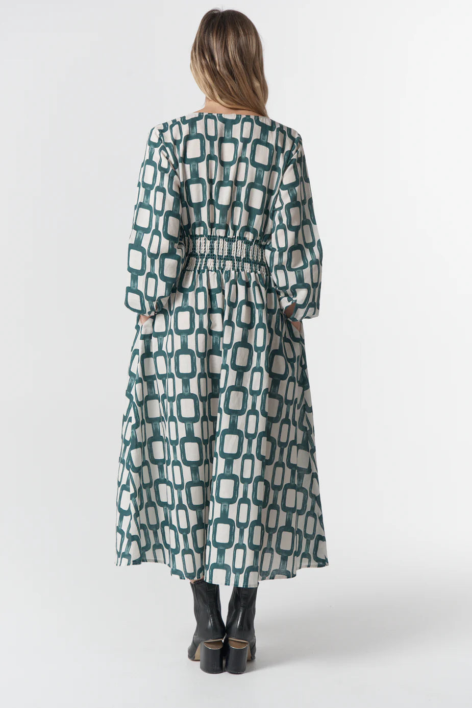 C1645-253-W26 The Festival Dress - Chain Print | Green