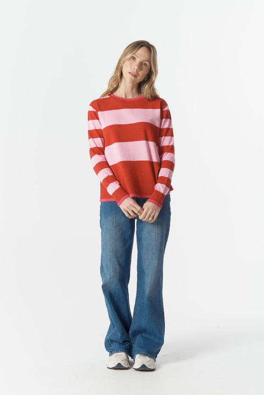 C1837-W26 Sierra Stripe Knit | Flamboyant Stripe