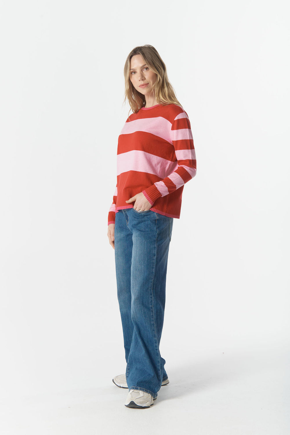 C1837-W26 Sierra Stripe Knit | Flamboyant Stripe