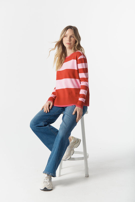 C1837-W26 Sierra Stripe Knit | Flamboyant Stripe