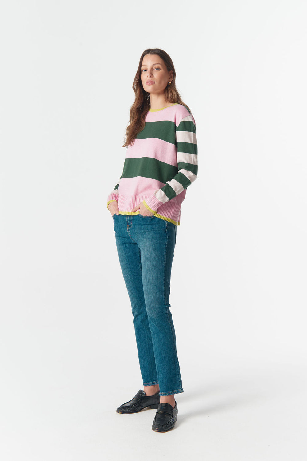 C1837-W26 Sierra Stripe Knit | Lush Green