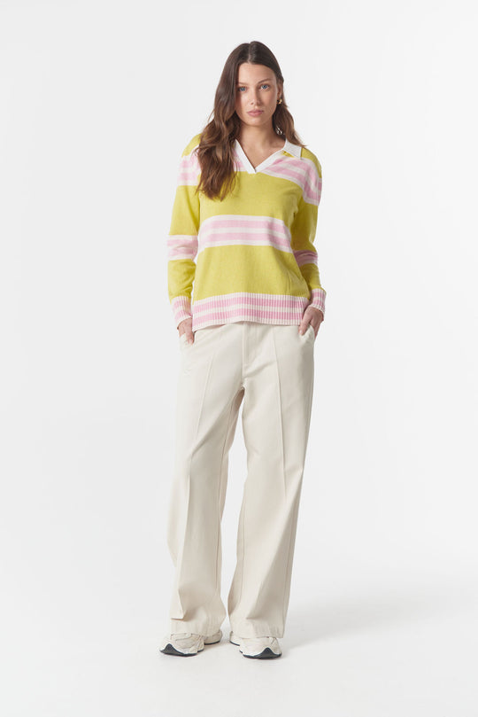 C1846-W26 Sun Chaser Polo Knit - Limonite