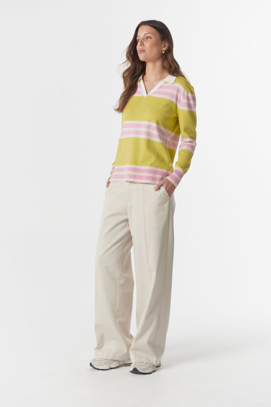 C1846-W26 Sun Chaser Polo Knit - Limonite