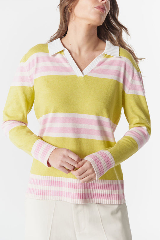 C1846-W26 Sun Chaser Polo Knit - Limonite
