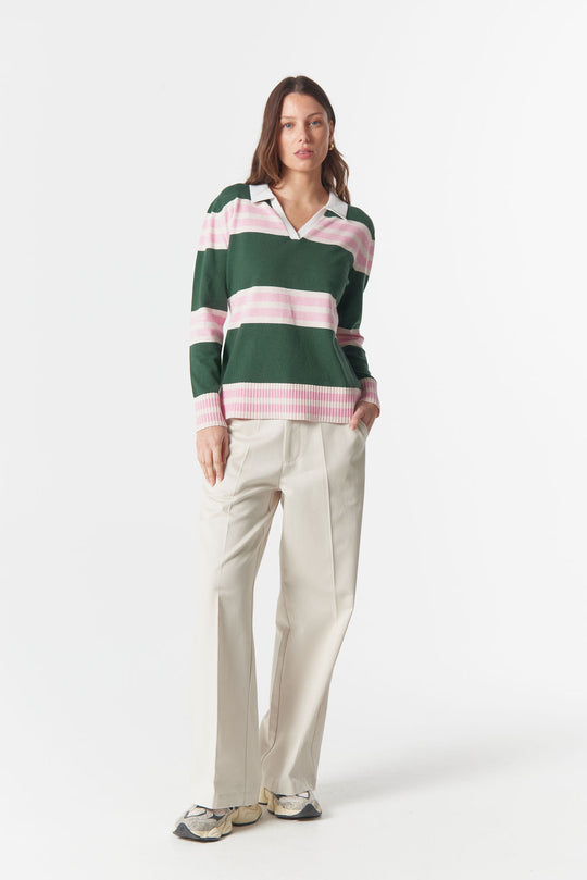C1846-W26 Sun Chaser Polo Knit - Rain Forest