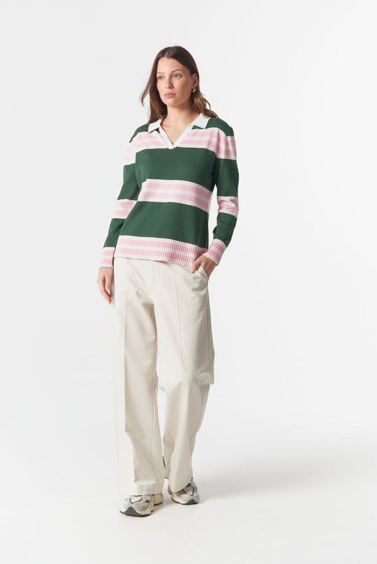 C1846-W26 Sun Chaser Polo Knit - Rain Forest