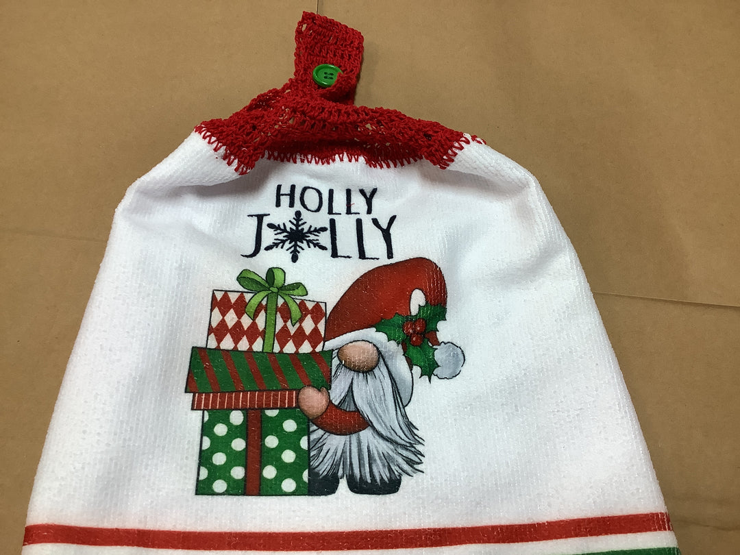 1431601  Christmas Crocheted Hand  Towel Topper