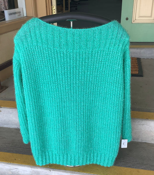 1432118 HVC Women's Hand Knitted Round Neck Jumper | Disco Green