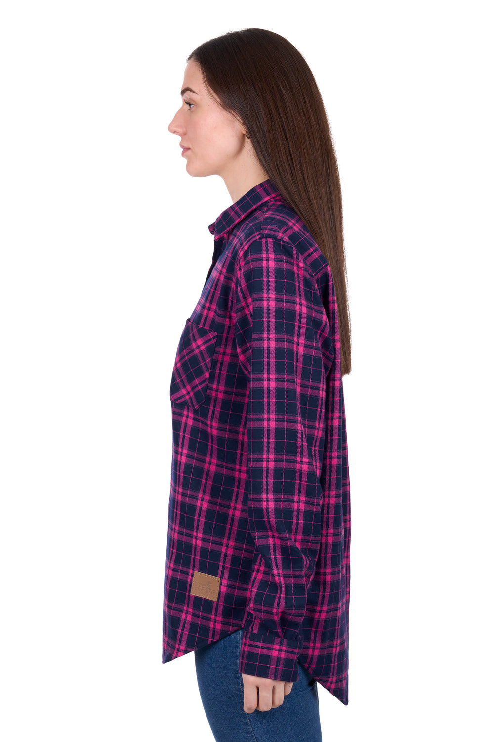 D6W2150116 Wmns Syble Thermal Long Sleeve Shirt | Pink/Navy