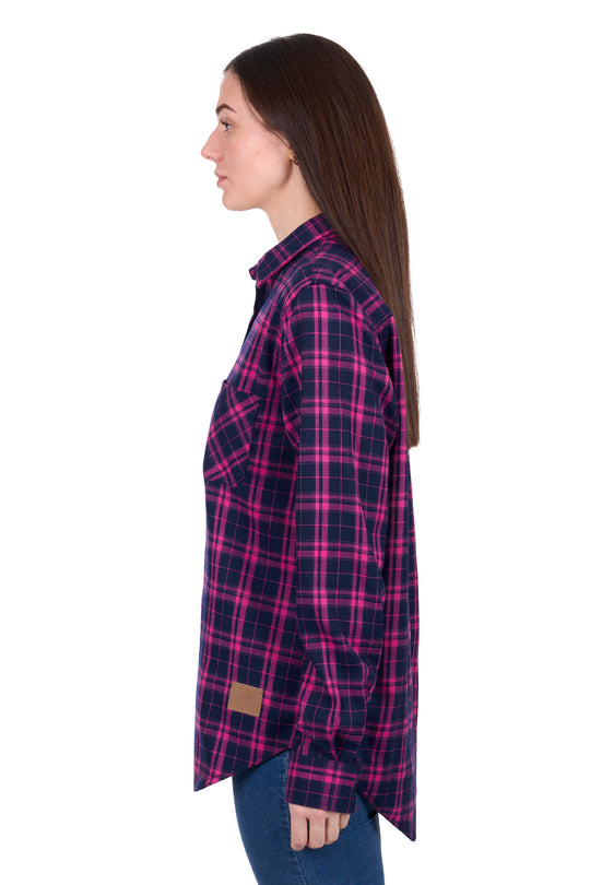 D6W2150116 Wmns Syble Thermal Long Sleeve Shirt | Pink/Navy