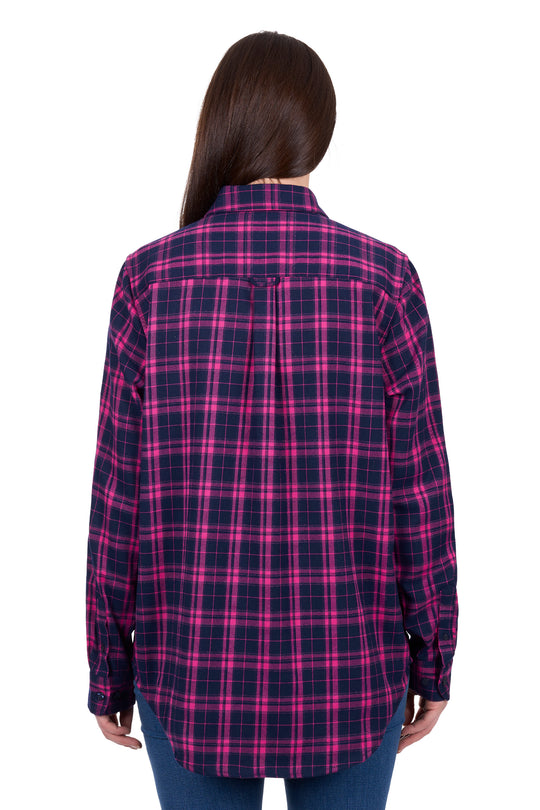 D6W2150116 Wmns Syble Thermal Long Sleeve Shirt | Pink/Navy