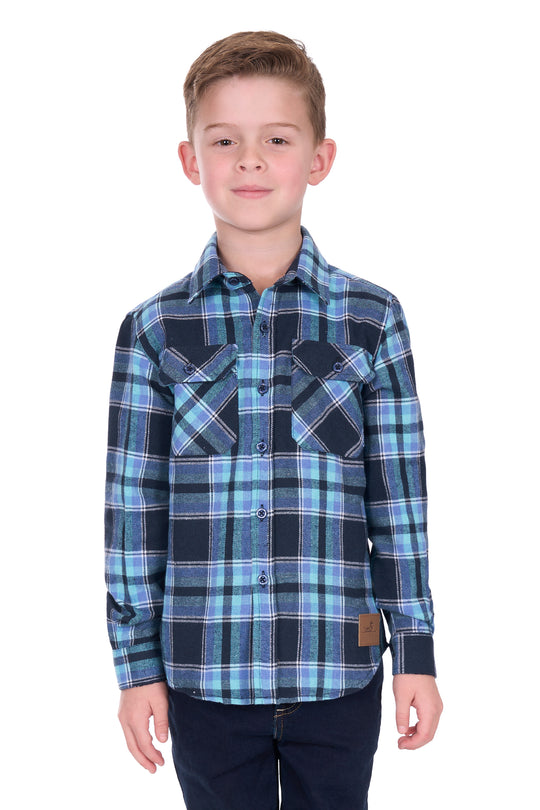 D6W7115206 Kid’s Camden Thermal Long Sleeve Shirt | Navy / Teal
