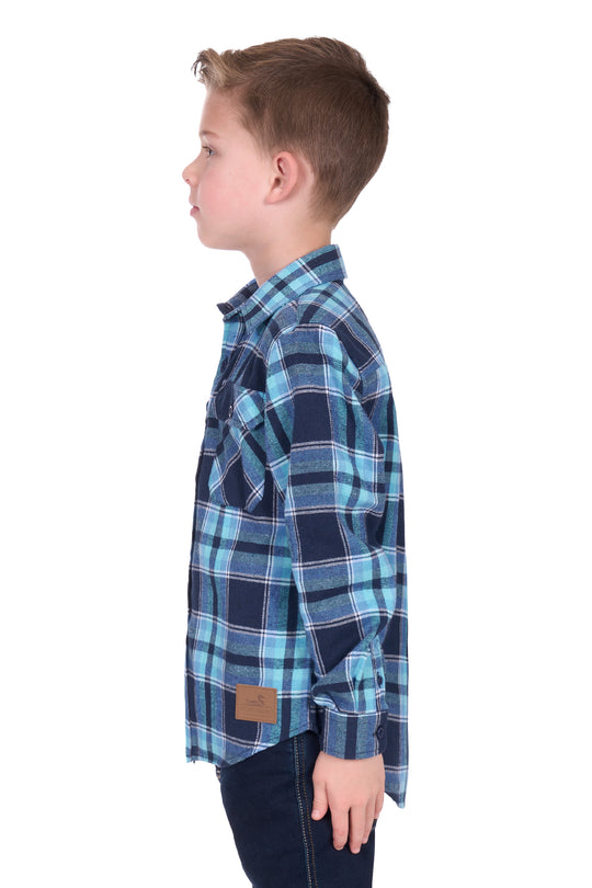 D6W7115206 Kid’s Camden Thermal Long Sleeve Shirt | Navy / Teal
