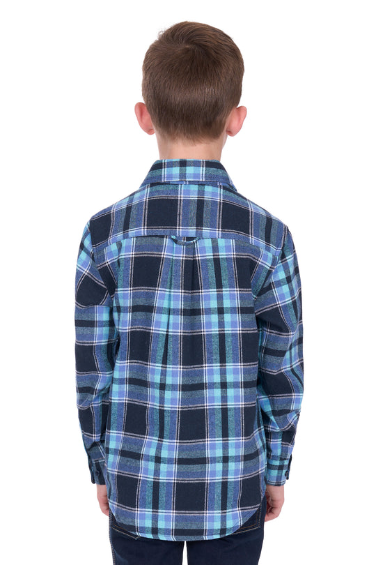 D6W7115206 Kid’s Camden Thermal Long Sleeve Shirt | Navy / Teal