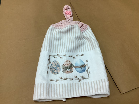 1432046 HVC Easter Crochet Trim  Hand Towel Range