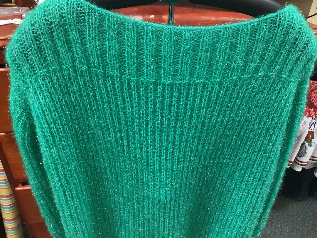 1432118 HVC Women's Hand Knitted Round Neck Jumper | Disco Green