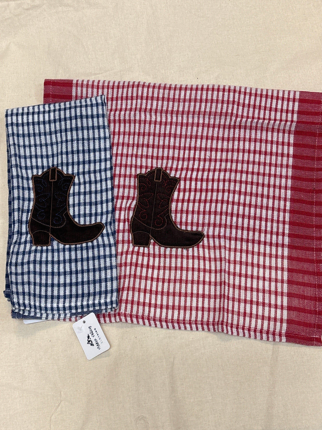 HVC 1432185 Embroided Boot Tea Towel