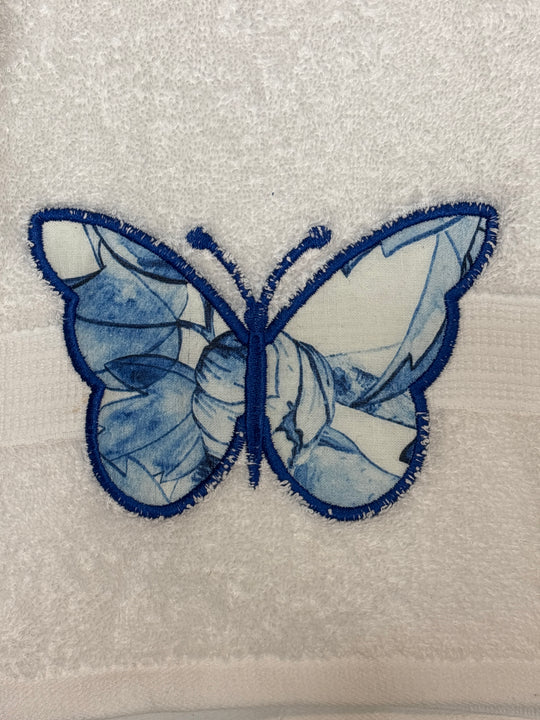 HVC 1432186 Embroidered Towel Set | White Butterfly