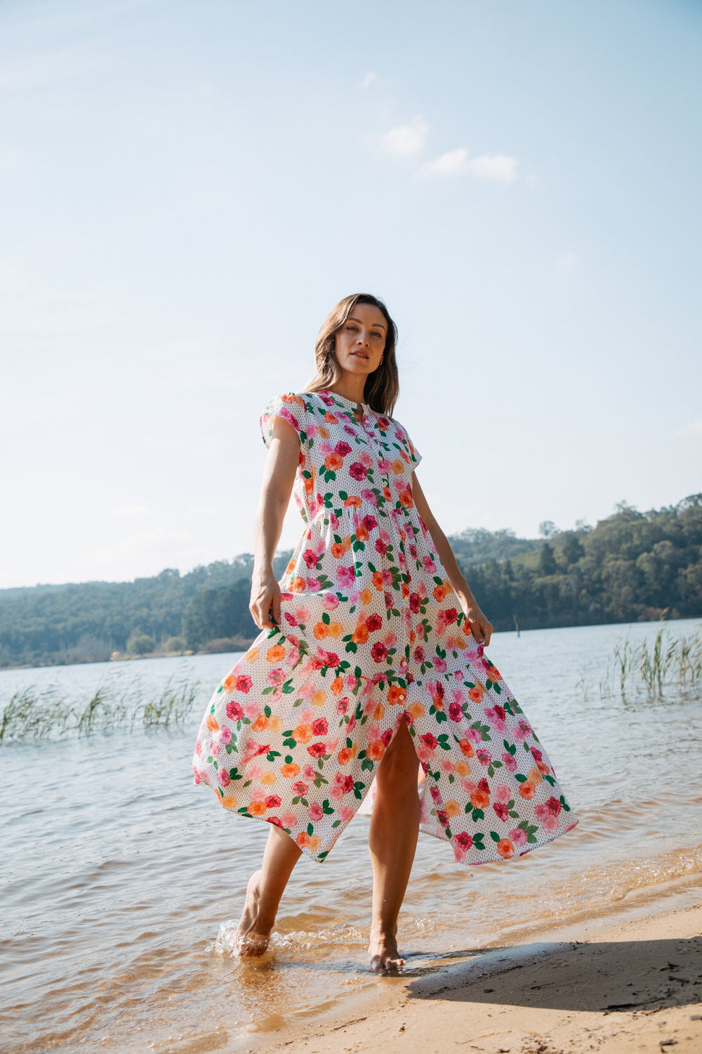 6297-220-S25 Floral Stitches Printed Dress