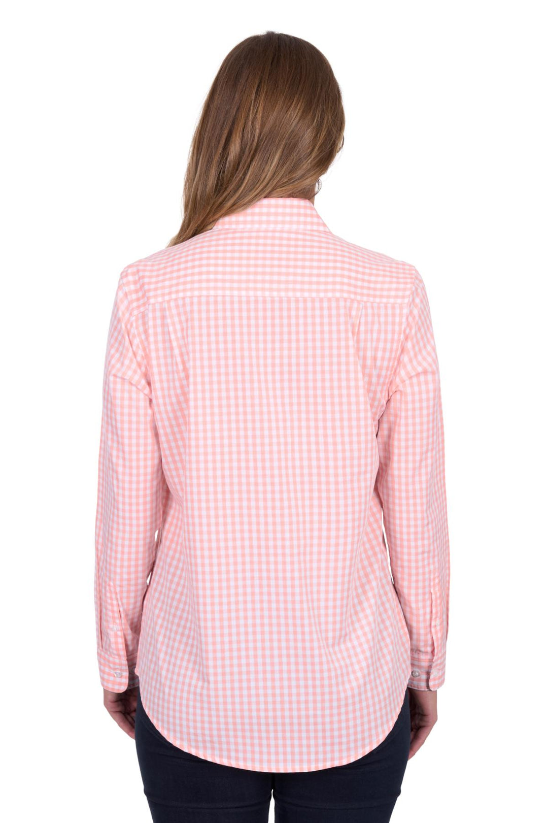 H5S2101122 Wmns Jen 1/2 Plkt LS Shirt | Coral