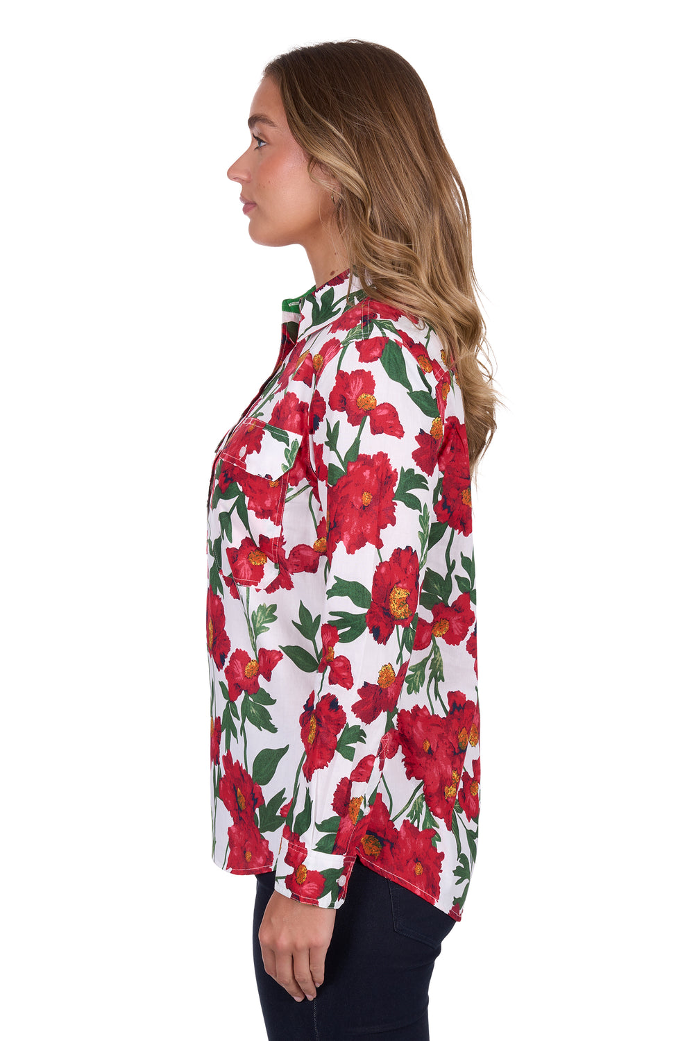 H5S2101126 Women's Zoe Half Placket Long Sleeve Shirt | Multi