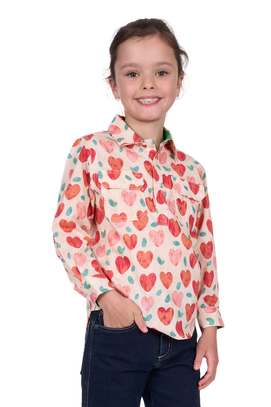 H5S7101155 Kid’s Mira Half Placket Long Sleeve Shirt | Multi
