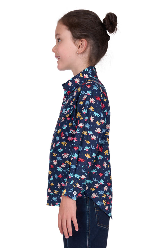 H5S7101157 Kids Tori 1/2 Plkt LS Shirt | Navy