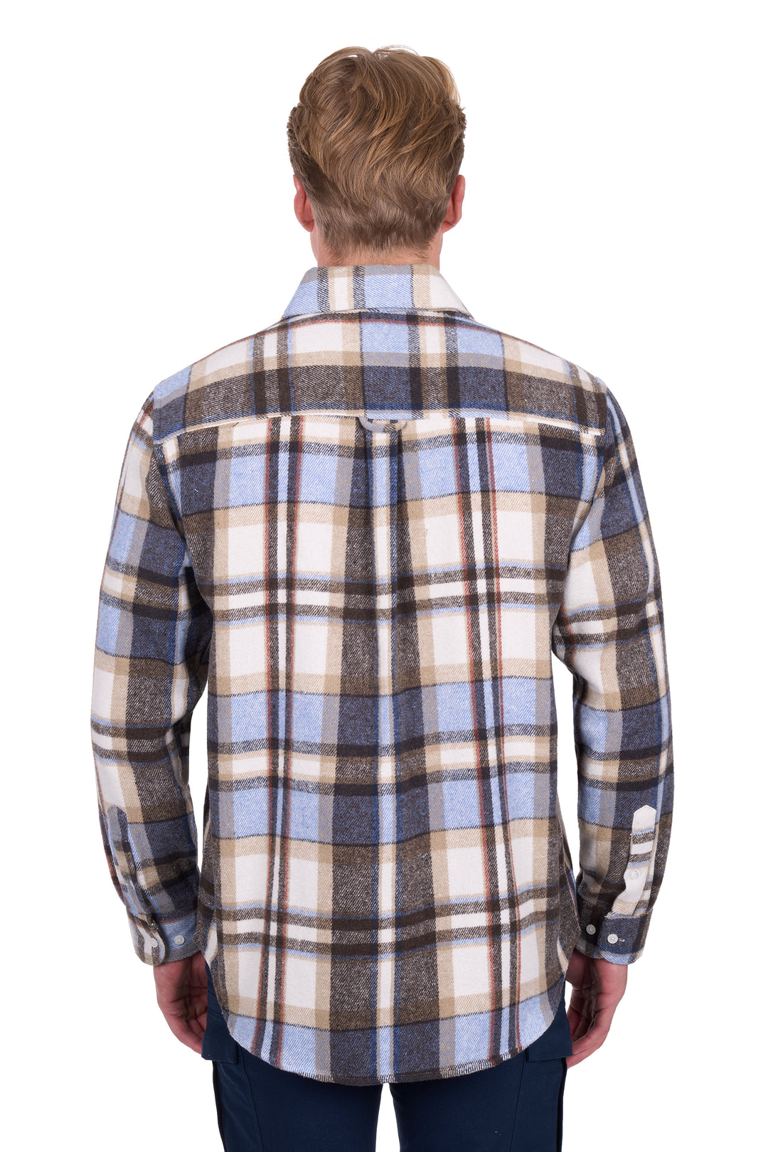 H6W1116283 Men's Victor Thermal Long Sleeve Shirt | Tan / Light Blue