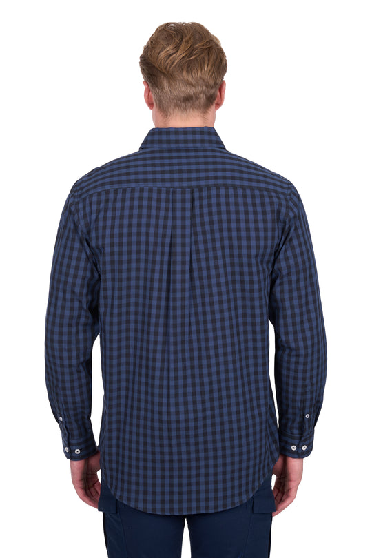 H6W1126189 Mens Nash 1/2 Plkt LS Shirt | Navy/Black