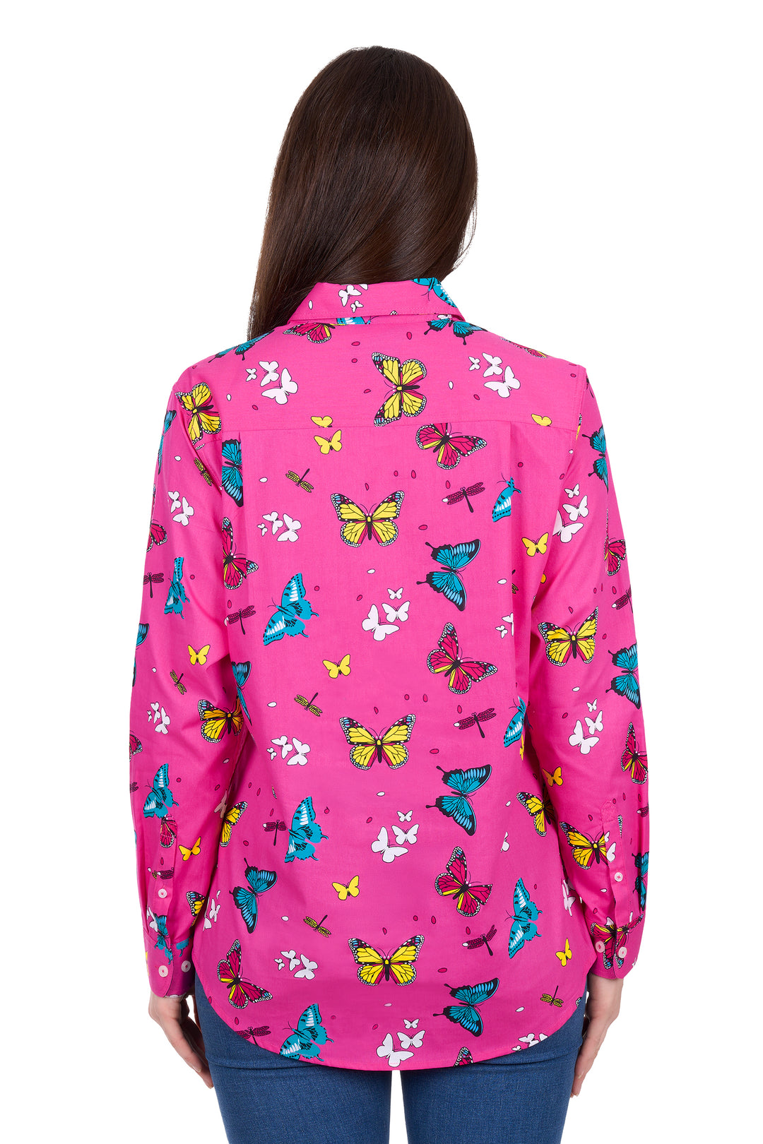 H6W2101169 Women's Giselle Half Placket Long Sleeve Shirt | Hot Pink