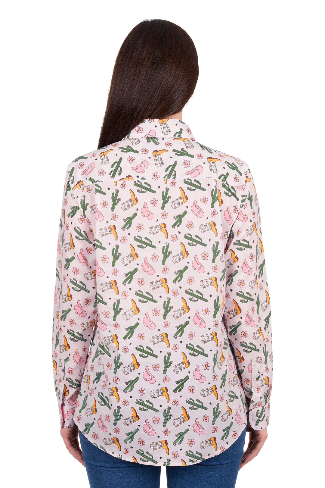 H6W2101170 Women's Cleo Half Placket Long Sleeve Shirt | Pink