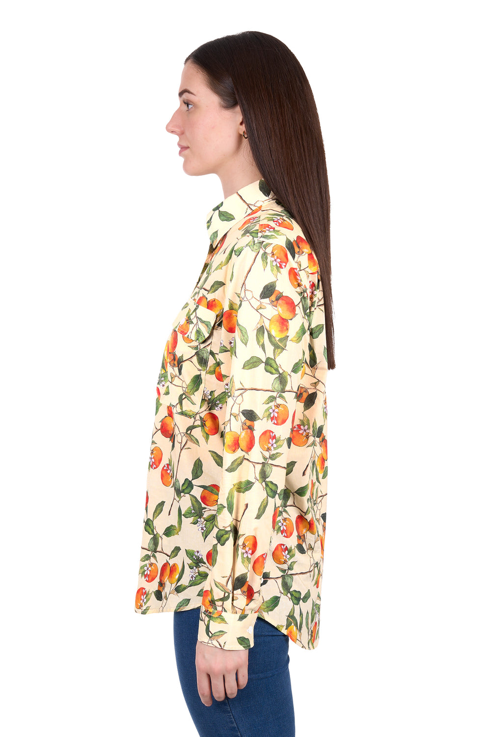 H6W2101180 Women's Zia Half Placket Long Sleeve Shirt |Light Green