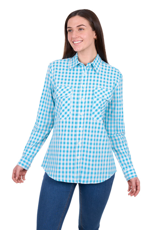 H6W2149193 Wmns Fay Full PLKT LS Shirt | Blue/White