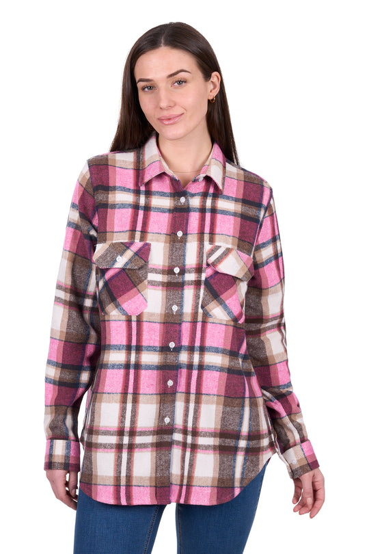 H6W2150194 Women's Ori Thermal Long Sleeve Shirt | Pink / Tan
