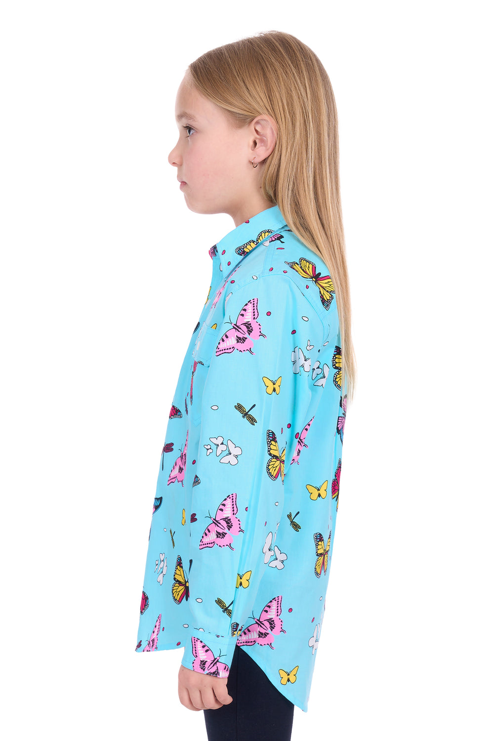 H6W7101165 Kids Iva 1/2 Plkt LS Shirt | Blue